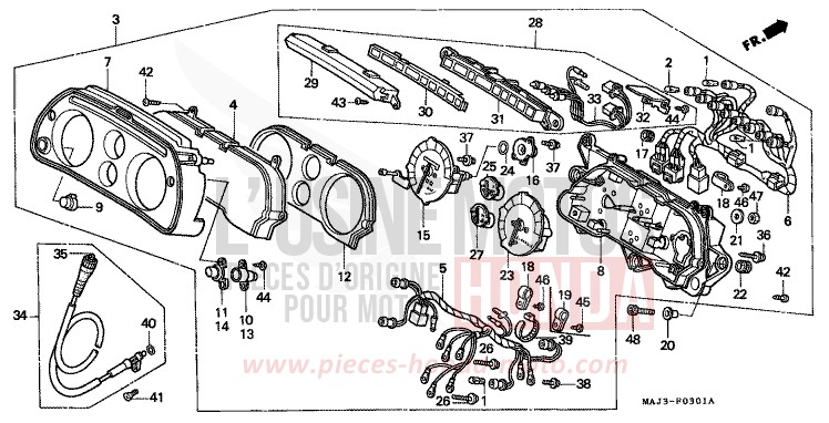 METER (ST1100A) for Pan-European ABS MUTE BLACK METALLIC (NH359) from 1997
